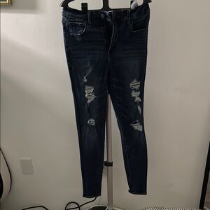Abercrombie and Fitch Dark Wash ripped skinny jeans